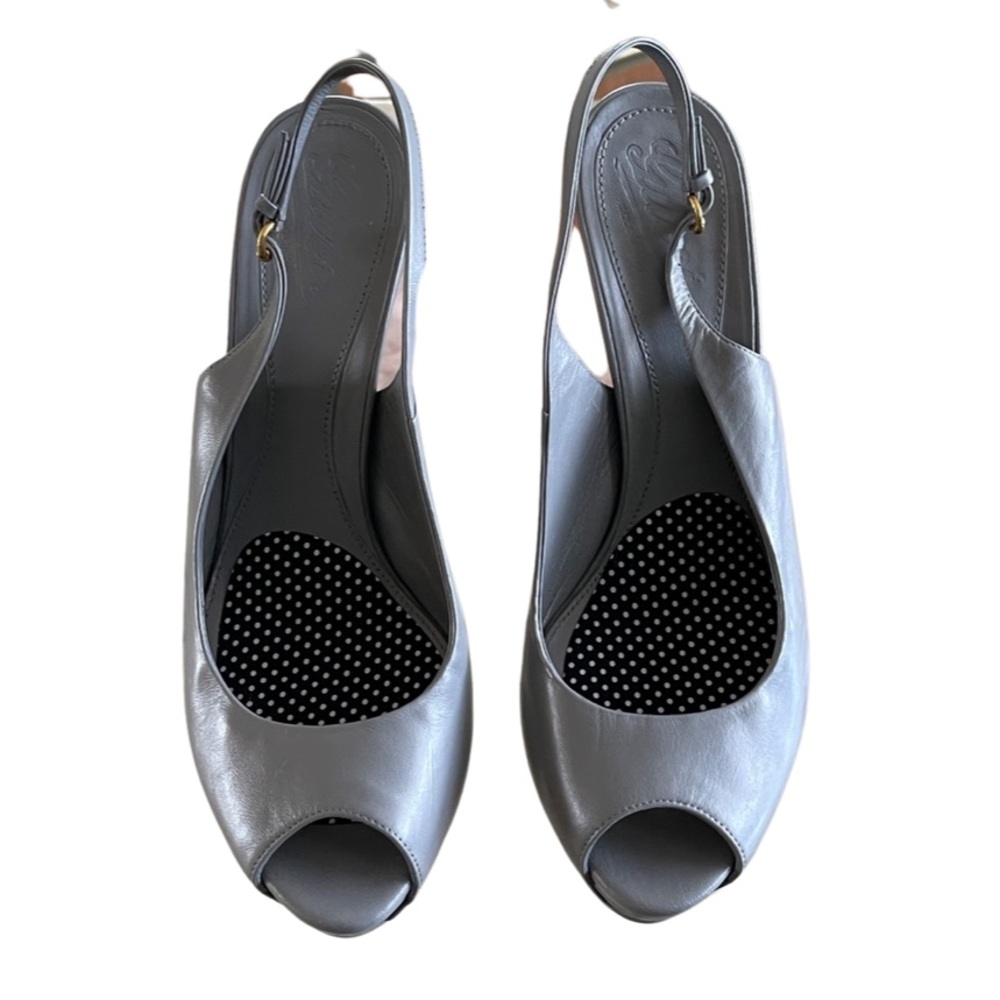 Gucci Peep Toe High Heels Shoes Grey Gray Neutral! - Picture 4 of 7